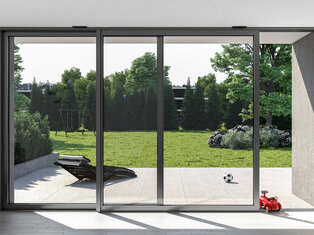 Eine moderne Hebeschiebetür aus Aluminium
